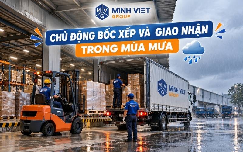 Chủ động bốc xếp và giao nhận hàng hóa trong mùa mưa